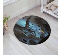 JHAOUNUK Tappeto Bagno Super Assorbente Tappetino per Doccia Microfibra,Asciugatura Rapida Tappetino Doccia per,Ragazza tiene in mano una lanterna rotonda e guarda il fantasma volante in stile,60x60cm