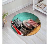 JHAOUNUK Tappeto Bagno Super Assorbente Tappetino per Doccia Microfibra,Asciugatura Rapida Tappetino Doccia per,Tema di produzione Bobine di film 3D Ciak Biglietti Popcorn e io Arazzi Cotone,60x60cm