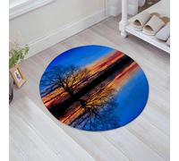 JHAOUNUK Tappeto Bagno Super Assorbente Tappetino per Doccia Microfibra,Asciugatura Rapida Tappetino Doccia per,Panorama, albero contro il tramonto nella magica notte con cielo riflesso,60x60cm