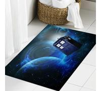 JHAOUNUK Tappeto Bagno Super Assorbente Tappetino per Doccia Microfibra,Asciugatura Rapida Tappetino Doccia per,Cabina della polizia nnica. Una classica cabina telefonica pubblica blu vin,60x90cm
