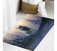 JHAOUNUK Tappeto Bagno Super Assorbente Tappetino per Doccia Microfibra,Asciugatura Rapida Tappetino Doccia per,Illustrazione di Fenrir, il lupo gigante di ghiaccio della mitologia norrena. È,60x90cm