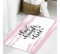 JHAOUNUK Tappeto Bagno Super Assorbente Tappetino per Doccia Microfibra,Asciugatura Rapida Tappetino Doccia per,vivi ridi ama scritta a mano lettering citazione positiva sulla vita e l'amore c,60x90cm