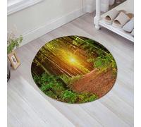 JHAOUNUK Tappeto Bagno Super Assorbente Tappetino per Doccia Microfibra,Asciugatura Rapida Tappetino Doccia per,Fattoria, riflesso di luce magica nel profondo della foresta betulleautu,60x60cm