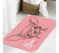 JHAOUNUK Tappeto Bagno Super Assorbente Tappetino per Doccia Microfibra,Asciugatura Rapida Tappetino Doccia per,Stampa di illustrazione di una ragazza Chihuahua. Schizzo vettoriale di un cane,60x90cm