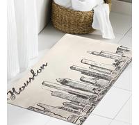 JHAOUNUK Tappeto Bagno Super Assorbente Tappetino per Doccia Microfibra,Asciugatura Rapida Tappetino Doccia per,Houston skyline grande città architettura incisione illustrazione vettoriale dis,60x90cm