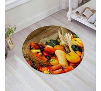 JHAOUNUK Tappeto Bagno Super Assorbente Tappetino per Doccia Microfibra,Asciugatura Rapida Tappetino Doccia per,Raccolta di cibi legati al Ringraziamento sparsi su un tavolo di legno Verdure F,60x60cm