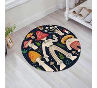 JHAOUNUK Tappeto Bagno Super Assorbente Tappetino per Doccia Microfibra,Asciugatura Rapida Tappetino Doccia per,Fiaba magica psichedelica con funghi di bosco umanizzati e amanita muscaria tra,60x60cm