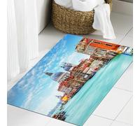 JHAOUNUK Tappeto Bagno Super Assorbente Tappetino per Doccia Microfibra,Asciugatura Rapida Tappetino Doccia per,Italia, Canal Grande e Basilica Santa Maria della Salute Architettura Storica, B,60x90cm