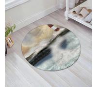 JHAOUNUK Tappeto Bagno Super Assorbente Tappetino per Doccia Microfibra,Asciugatura Rapida Tappetino Doccia per,Faro, mare in tempesta dipinto a olio che schizza la luna e il,60x60cm