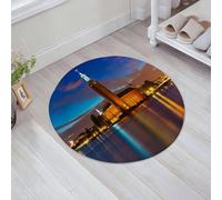 JHAOUNUK Tappeto Bagno Super Assorbente Tappetino per Doccia Microfibra,Asciugatura Rapida Tappetino Doccia per,Europeo, Stoccolma Notte panoramica nel municipio Città vecchia Città incantata,60x60cm