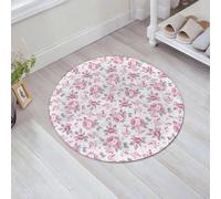 JHAOUNUK Tappeto Bagno Super Assorbente Tappetino per Doccia Microfibra,Asciugatura Rapida Tappetino Doccia per,Shabby chic, rose rosa con aiuola di foglie grigie,60x60cm