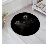 JHAOUNUK Tappeto Bagno Super Assorbente Tappetino per Doccia Microfibra,Asciugatura Rapida Tappetino Doccia per,gatto nero con lo sguardo nero,60x60cm