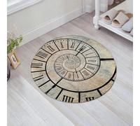 JHAOUNUK Tappeto Bagno Super Assorbente Tappetino per Doccia Microfibra,Asciugatura Rapida Tappetino Doccia per,Orologio, una spirale temporale con numeri romani sullo sfondo vintage con textu,60x60cm