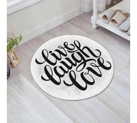 JHAOUNUK Tappeto Bagno Super Assorbente Tappetino per Doccia Microfibra,Asciugatura Rapida Tappetino Doccia per,Vivi, ridi, ama Decor, citazione di ispirazione semplificata, design tipografico,60x60cm