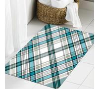 JHAOUNUK Tappeto Bagno Super Assorbente Tappetino per Doccia Microfibra,Asciugatura Rapida Tappetino Doccia per,Moda vintage a quadri in stile casa di campagna inglese con un look moderno in c,60x90cm