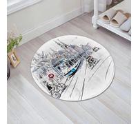 JHAOUNUK Tappeto Bagno Super Assorbente Tappetino per Doccia Microfibra,Asciugatura Rapida Tappetino Doccia per,Vista della città da una tipica strada di Amsterdam con ciclisti e tram, Olanda,60x60cm