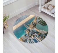 JHAOUNUK Tappeto Bagno Super Assorbente Tappetino per Doccia Microfibra,Asciugatura Rapida Tappetino Doccia per,Vista dall'elicottero di South Beach Miami,60x60cm