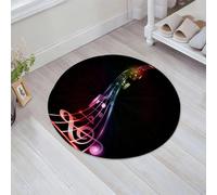 JHAOUNUK Tappeto Bagno Super Assorbente Tappetino per Doccia Microfibra,Asciugatura Rapida Tappetino Doccia per,Note arcobaleno che battono la melodia della danza nera,60x60cm