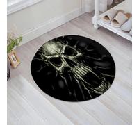 JHAOUNUK Tappeto Bagno Super Assorbente Tappetino per Doccia Microfibra,Asciugatura Rapida Tappetino Doccia per,Teschio isolato su sfondo nero. Sfondo horror per il concetto di Halloween. Desi,60x60cm