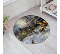 JHAOUNUK Tappeto Bagno Super Assorbente Tappetino per Doccia Microfibra,Asciugatura Rapida Tappetino Doccia per,Paesaggio di campagna, paesaggio invernale di una città occidentale di notte nel,60x60cm
