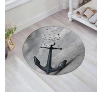 JHAOUNUK Tappeto Bagno Super Assorbente Tappetino per Doccia Microfibra,Asciugatura Rapida Tappetino Doccia per,Uccelli, l'ancora si trasforma in un gruppo di uccelli in volo gabbiani per la l,60x60cm