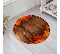 JHAOUNUK Tappeto Bagno Super Assorbente Tappetino per Doccia Microfibra,Asciugatura Rapida Tappetino Doccia per,Autunno, foglie secche versate su tavola di legno Cabin Cottage Rustico,60x60cm