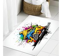 JHAOUNUK Tappeto Bagno Super Assorbente Tappetino per Doccia Microfibra,Asciugatura Rapida Tappetino Doccia per,illustrazione di giovani che ballano su uno sfondo grunge,60x90cm