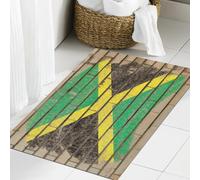 JHAOUNUK Tappeto Bagno Super Assorbente Tappetino per Doccia Microfibra,Asciugatura Rapida Tappetino Doccia per,bandiera della Giamaica o stendardo giamaicano su texture di mattoni,60x90cm