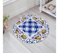 JHAOUNUK Tappeto Bagno Super Assorbente Tappetino per Doccia Microfibra,Asciugatura Rapida Tappetino Doccia per,Illustrazione ad acquerello di maiolica italiana. Decorazione in maiolica italia,60x60cm