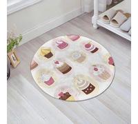 JHAOUNUK Tappeto Bagno Super Assorbente Tappetino per Doccia Microfibra,Asciugatura Rapida Tappetino Doccia per,Set di dolci cupcake e muffin con crema e torte al cioccolato. Dolci pasticcini,60x60cm