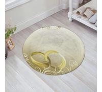 JHAOUNUK Tappeto Bagno Super Assorbente Tappetino per Doccia Microfibra,Asciugatura Rapida Tappetino Doccia per,Decorazioni per matrimoni, due Fedi Tangled Wedding Quadro Floreal,60x60cm