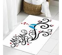 JHAOUNUK Tappeto Bagno Super Assorbente Tappetino per Doccia Microfibra,Asciugatura Rapida Tappetino Doccia per,Il signor Right e la signora nell'icona dell'uccello,60x90cm