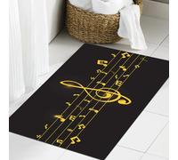 JHAOUNUK Tappeto Bagno Super Assorbente Tappetino per Doccia Microfibra,Asciugatura Rapida Tappetino Doccia per,design del logo della scala musicale con concetto di oro. segno o simbolo della,60x90cm