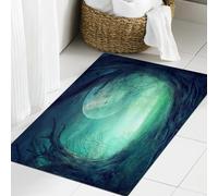 JHAOUNUK Tappeto Bagno Super Assorbente Tappetino per Doccia Microfibra,Asciugatura Rapida Tappetino Doccia per,Foresta autunnale mistica con alberi morti e radici in una notte di luna piena m,60x90cm