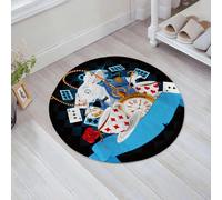 JHAOUNUK Tappeto Bagno Super Assorbente Tappetino per Doccia Microfibra,Asciugatura Rapida Tappetino Doccia per,Illustrazione del coniglio del paese delle meraviglie con elementi di design,60x60cm