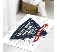 JHAOUNUK Tappeto Bagno Super Assorbente Tappetino per Doccia Microfibra,Asciugatura Rapida Tappetino Doccia per,Parole divertenti, fetta di pizza grunge con effetto umorismo retrò frase sul fa,60x90cm