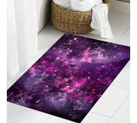 JHAOUNUK Tappeto Bagno Super Assorbente Tappetino per Doccia Microfibra,Asciugatura Rapida Tappetino Doccia per,Nebulosa viola di nube di gas scuro profondo nello spazio con ammassi stellari i,60x90cm