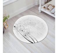 JHAOUNUK Tappeto Bagno Super Assorbente Tappetino per Doccia Microfibra,Asciugatura Rapida Tappetino Doccia per,Dente di leone, semi di tarassaco monocromatici che soffiano nel vento, tema rom,60x60cm