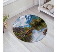 JHAOUNUK Tappeto Bagno Super Assorbente Tappetino per Doccia Microfibra,Asciugatura Rapida Tappetino Doccia per,Natura, catena montuosa Norvegia con cime innevate sul lago Paesaggio di pesca s,60x60cm