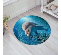 JHAOUNUK Tappeto Bagno Super Assorbente Tappetino per Doccia Microfibra,Asciugatura Rapida Tappetino Doccia per,Decorazione di animali marini, un delfino tursiope alla luce solare del p,60x60cm