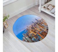 JHAOUNUK Tappeto Bagno Super Assorbente Tappetino per Doccia Microfibra,Asciugatura Rapida Tappetino Doccia per,Skyline di Chicago, vista aerea della città con il lago Michigan, panorama della,60x60cm