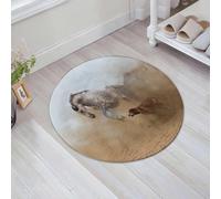 JHAOUNUK Tappeto Bagno Super Assorbente Tappetino per Doccia Microfibra,Asciugatura Rapida Tappetino Doccia per,Il cavallo gioca con il cane nella polvere del deserto,60x60cm