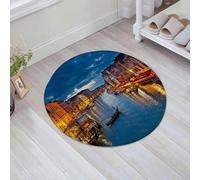 JHAOUNUK Tappeto Bagno Super Assorbente Tappetino per Doccia Microfibra,Asciugatura Rapida Tappetino Doccia per,Canal Grande di notte Venezia,60x60cm