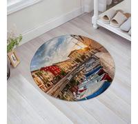 JHAOUNUK Tappeto Bagno Super Assorbente Tappetino per Doccia Microfibra,Asciugatura Rapida Tappetino Doccia per,Porto sul Lago di Garda,60x60cm