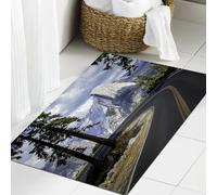JHAOUNUK Tappeto Bagno Super Assorbente Tappetino per Doccia Microfibra,Asciugatura Rapida Tappetino Doccia per,El Capitan USA Viaggio su strada nel parco nazionale Yosemite,60x90cm