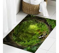 JHAOUNUK Tappeto Bagno Super Assorbente Tappetino per Doccia Microfibra,Asciugatura Rapida Tappetino Doccia per,Profonde giungle tropicali con fiume nel sud-est asiatico,60x90cm
