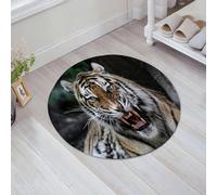 JHAOUNUK Tappeto Bagno Super Assorbente Tappetino per Doccia Microfibra,Asciugatura Rapida Tappetino Doccia per,primo piano del muso di una tigre a denti scoperti,60x60cm