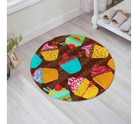 JHAOUNUK Tappeto Bagno Super Assorbente Tappetino per Doccia Microfibra,Asciugatura Rapida Tappetino Doccia per,Modello senza cuciture con cupcake su uno sfondo di cioccolato. Illustrazione ve,60x60cm