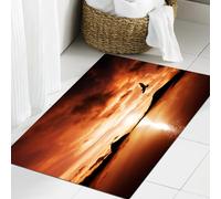 JHAOUNUK Tappeto Bagno Super Assorbente Tappetino per Doccia Microfibra,Asciugatura Rapida Tappetino Doccia per,Uccelli in volo Un uccello marino vola via verso lo straordinario tramonto Cielo,60x90cm