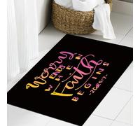 JHAOUNUK Tappeto Bagno Super Assorbente Tappetino per Doccia Microfibra,Asciugatura Rapida Tappetino Doccia per,la preoccupazione finisce quando inizia la FEDE. Versetto della Bibbia. Citazion,40x60cm